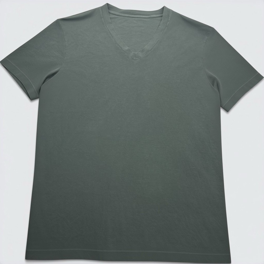 James Perse T-Shirt Mens L Size 3 Green V-Neck Lightweight Relaxed Cotton